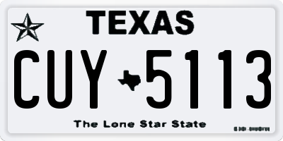 TX license plate CUY5113