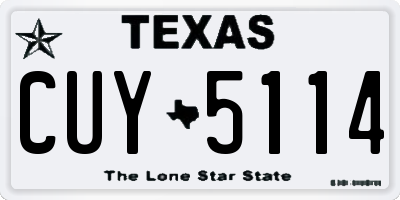 TX license plate CUY5114