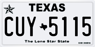 TX license plate CUY5115