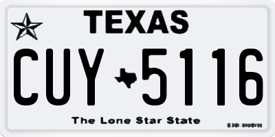 TX license plate CUY5116