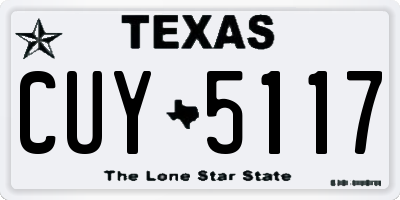 TX license plate CUY5117