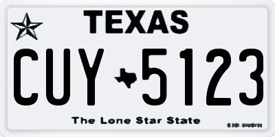 TX license plate CUY5123