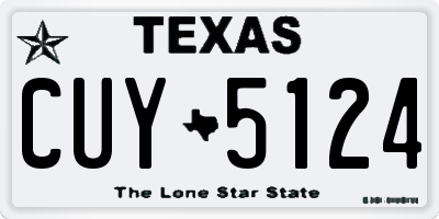 TX license plate CUY5124