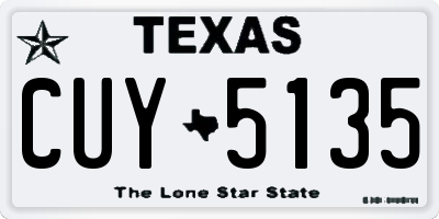 TX license plate CUY5135