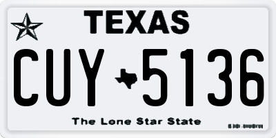 TX license plate CUY5136