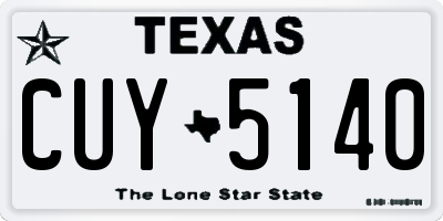 TX license plate CUY5140
