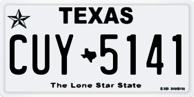 TX license plate CUY5141