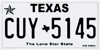 TX license plate CUY5145