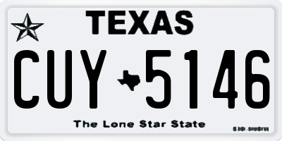 TX license plate CUY5146