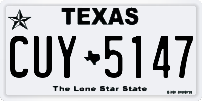TX license plate CUY5147