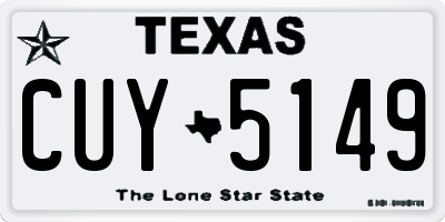 TX license plate CUY5149