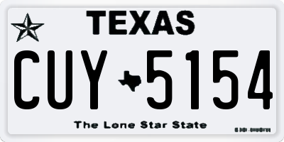 TX license plate CUY5154