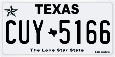 TX license plate CUY5166