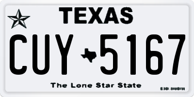 TX license plate CUY5167