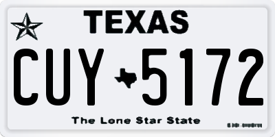 TX license plate CUY5172