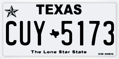 TX license plate CUY5173