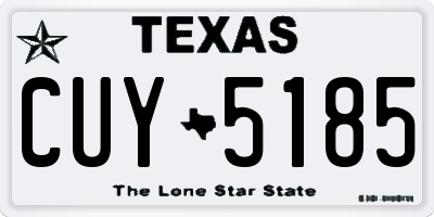 TX license plate CUY5185