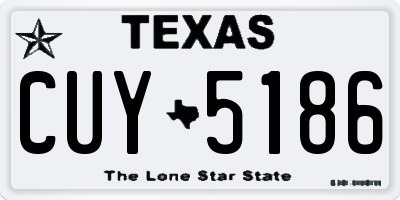TX license plate CUY5186