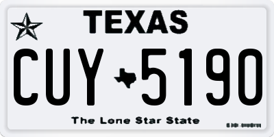 TX license plate CUY5190