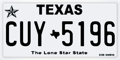 TX license plate CUY5196