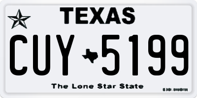TX license plate CUY5199