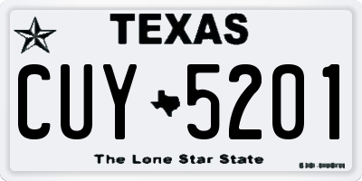 TX license plate CUY5201