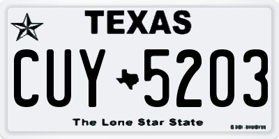 TX license plate CUY5203