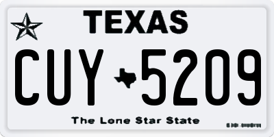 TX license plate CUY5209