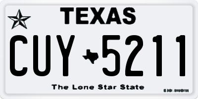 TX license plate CUY5211