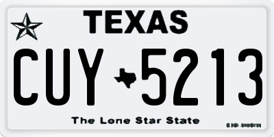 TX license plate CUY5213