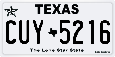 TX license plate CUY5216