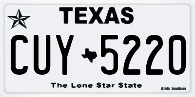 TX license plate CUY5220