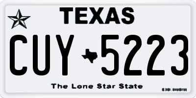 TX license plate CUY5223