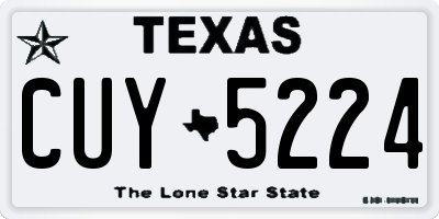 TX license plate CUY5224