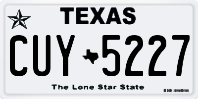 TX license plate CUY5227