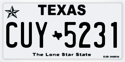 TX license plate CUY5231