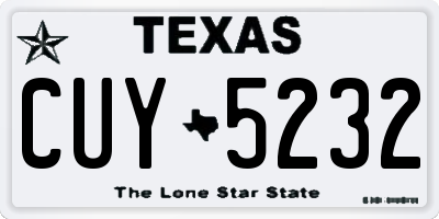 TX license plate CUY5232