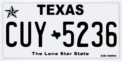 TX license plate CUY5236