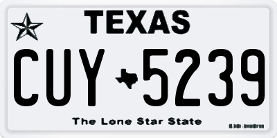 TX license plate CUY5239