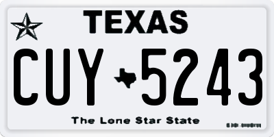 TX license plate CUY5243