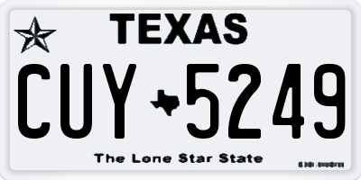 TX license plate CUY5249