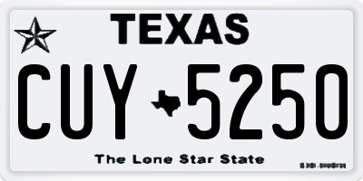 TX license plate CUY5250
