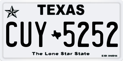 TX license plate CUY5252