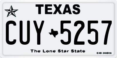 TX license plate CUY5257