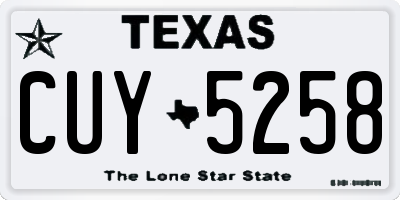TX license plate CUY5258