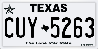 TX license plate CUY5263