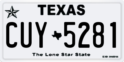 TX license plate CUY5281