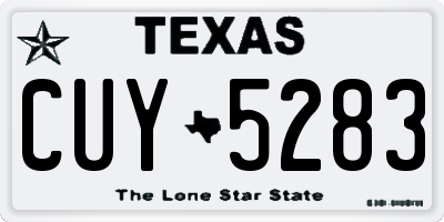 TX license plate CUY5283