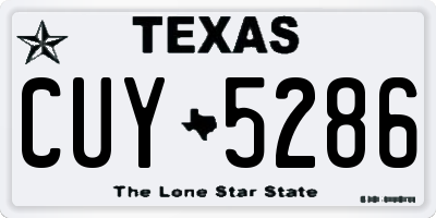 TX license plate CUY5286