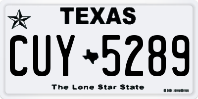 TX license plate CUY5289